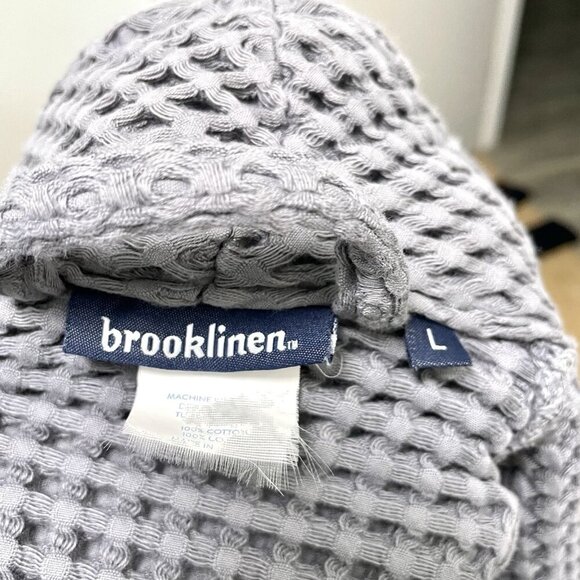 Brooklinen Dreamweave Waffle Robe 100% Turkish Cotton Gray Unisex size Large - Picture 6 of 7
